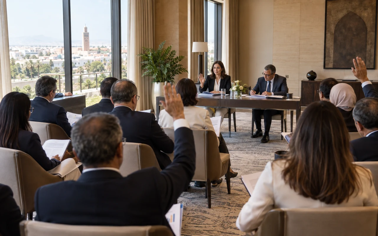 Actionnaires votant l’approbation des comptes lors d’une assemblée annuelle