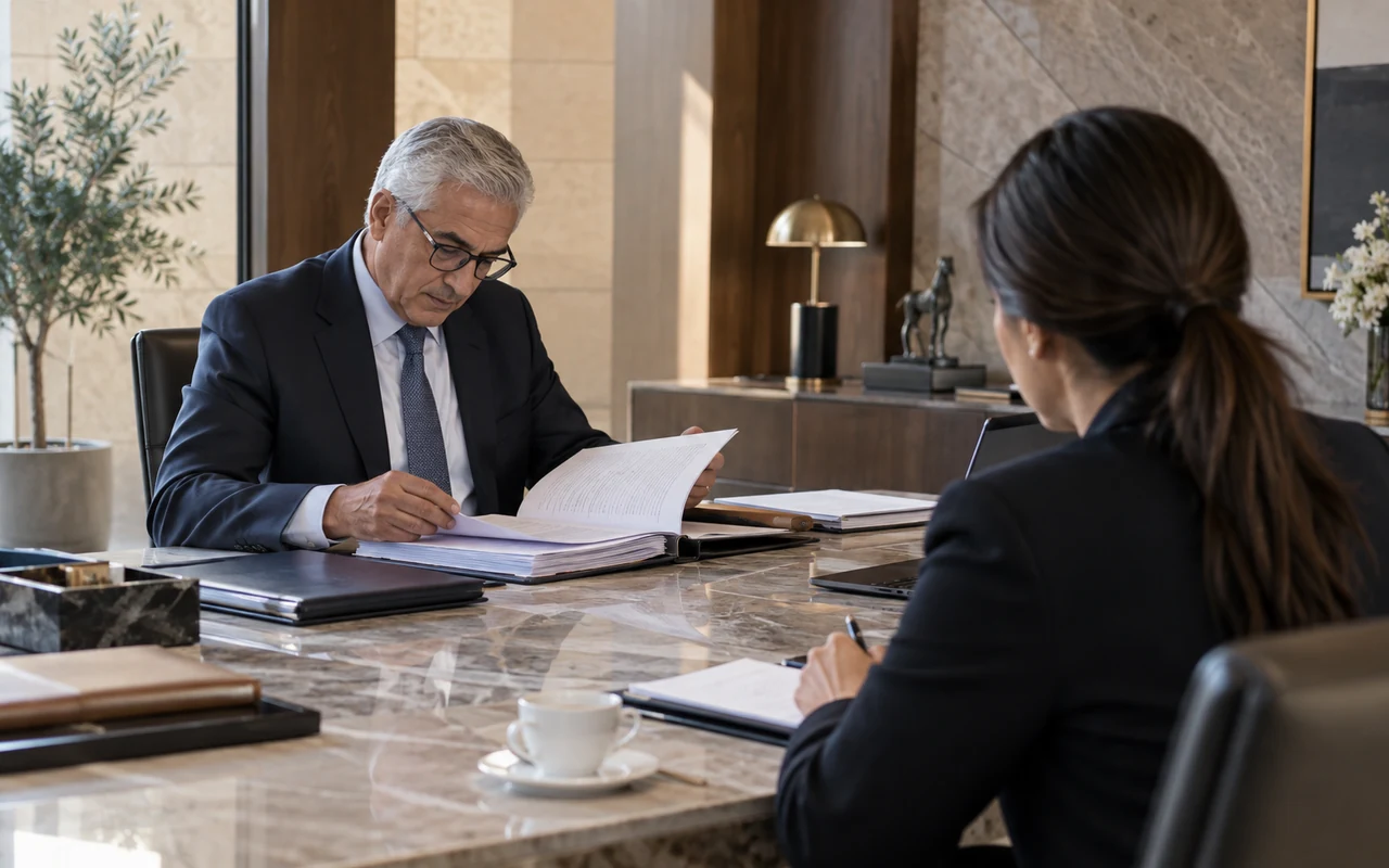 Commissaire aux comptes expérimenté examinant un dossier avec la responsable financière