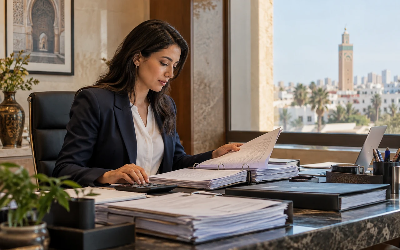 Professionnelle tenant les livres et dossiers comptables d’une entreprise