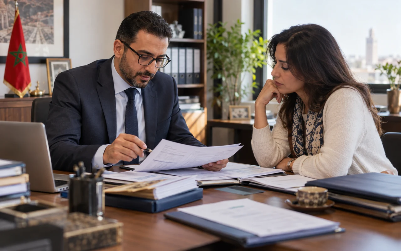 Contribuable et conseiller rapprochant les justificatifs de revenus et de patrimoine