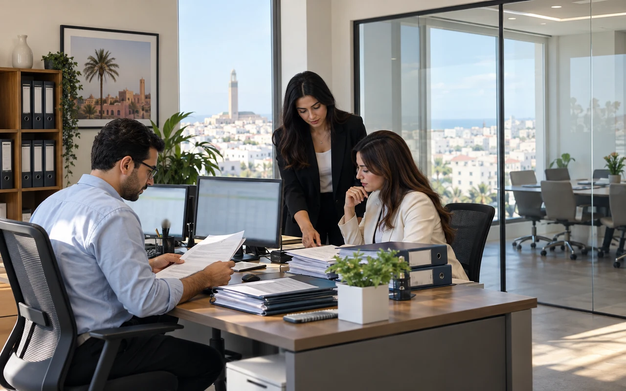 Équipe spécialisée préparant les dossiers de paie d’entreprises clientes