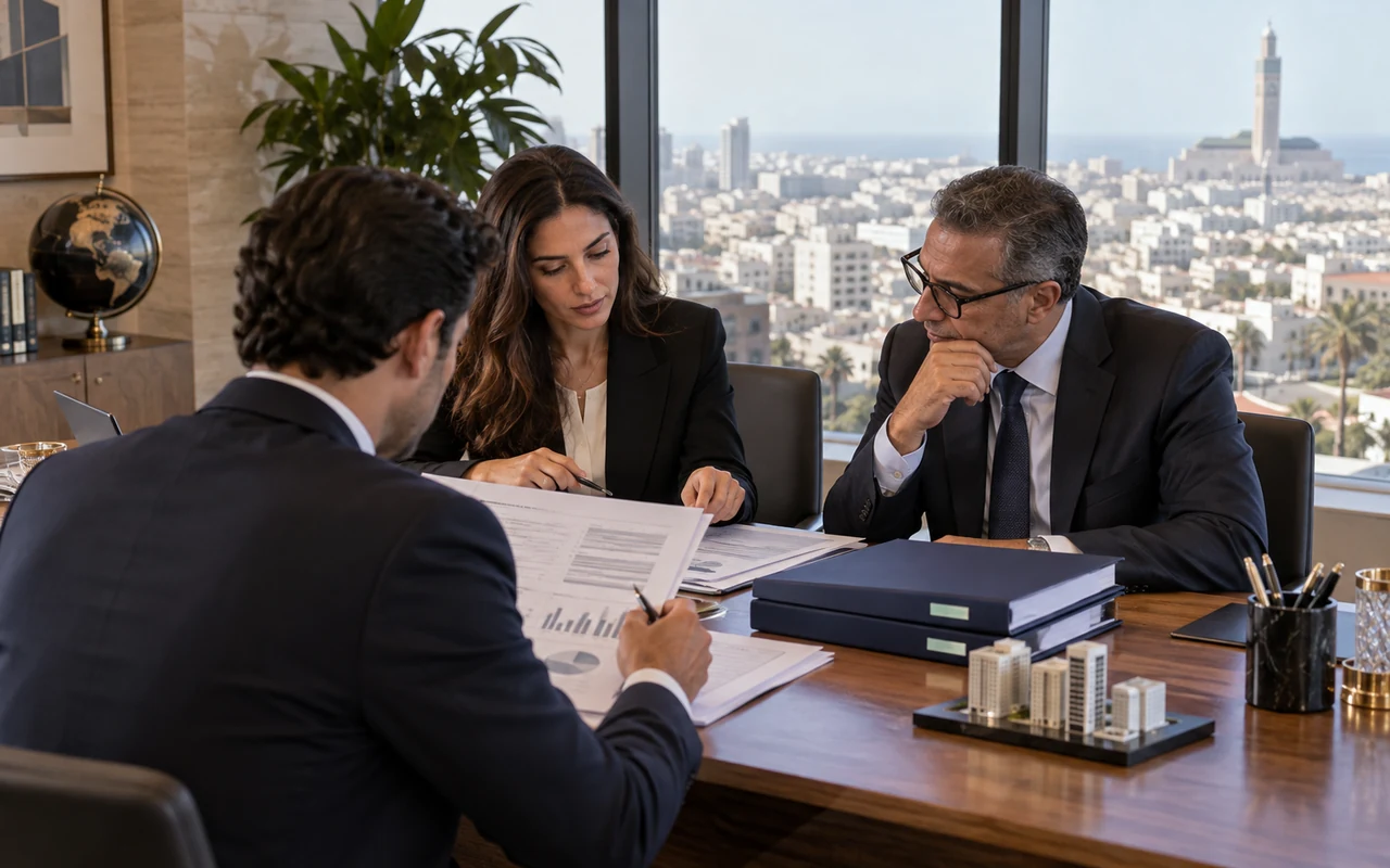Équipe financière examinant les dossiers de distribution de dividendes d’un groupe
