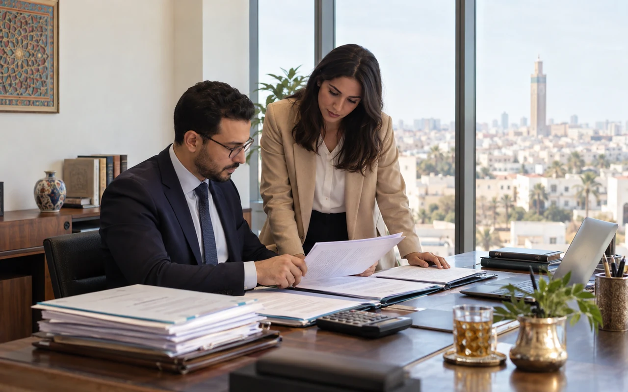 Professionnels préparant les documents administratifs d’identification d’une entreprise