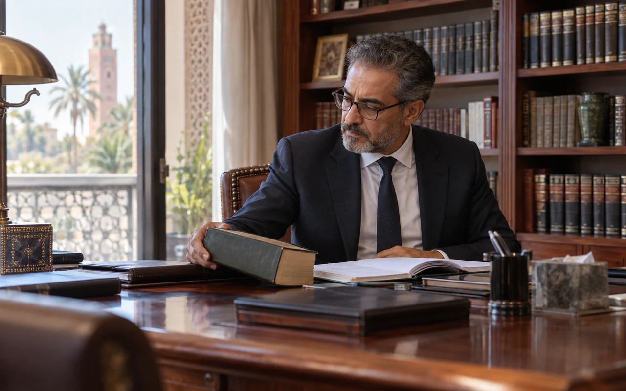 Fiscaliste consultant un ouvrage législatif archivé et des notes de comparaison