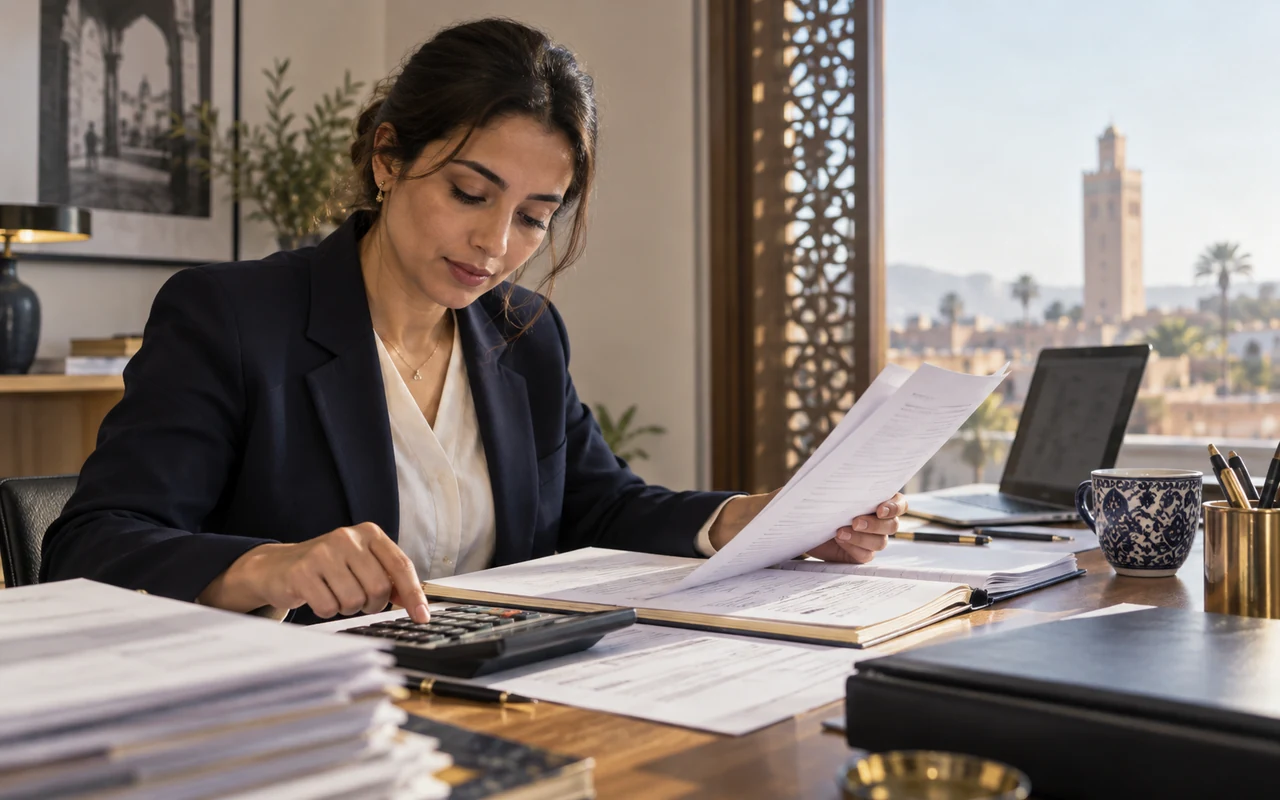 Comptable contrôlant les justificatifs d’achat avant leur enregistrement