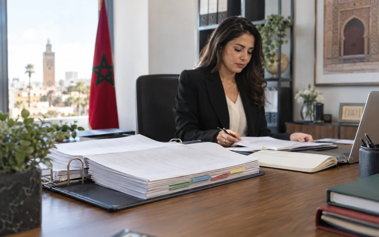 Consultation d’un classeur de comptes à onglets dans un bureau comptable