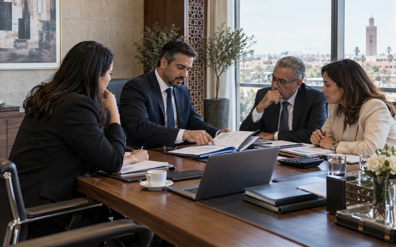 Actionnaires et conseiller étudiant une opération de réduction du capital
