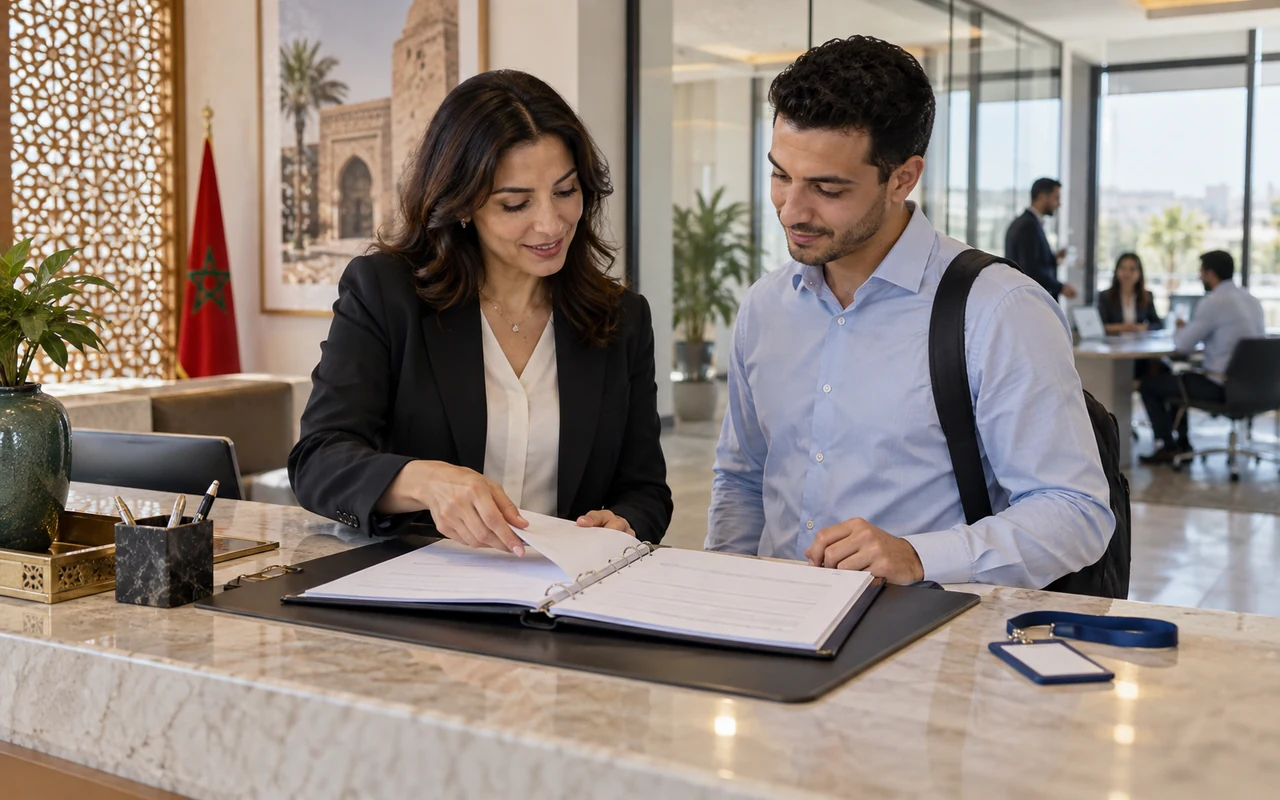 Responsable RH présentant le règlement intérieur à une nouvelle recrue