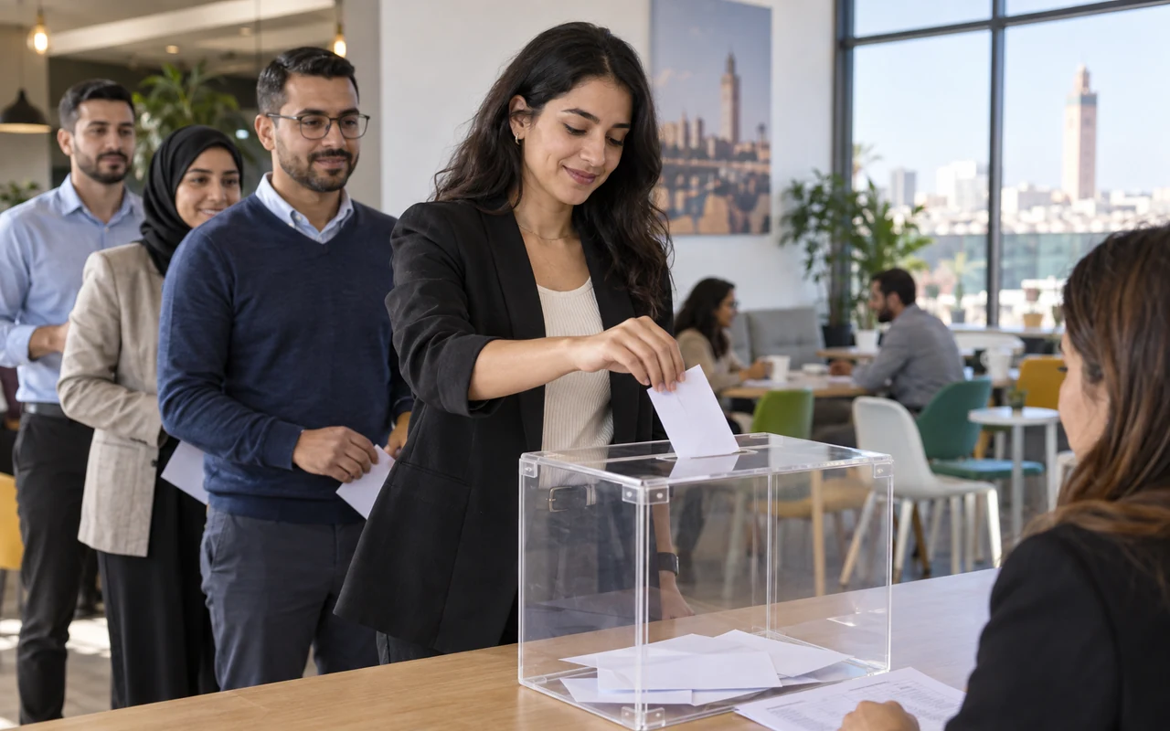 Salarié déposant son bulletin lors de l’élection des représentants du personnel