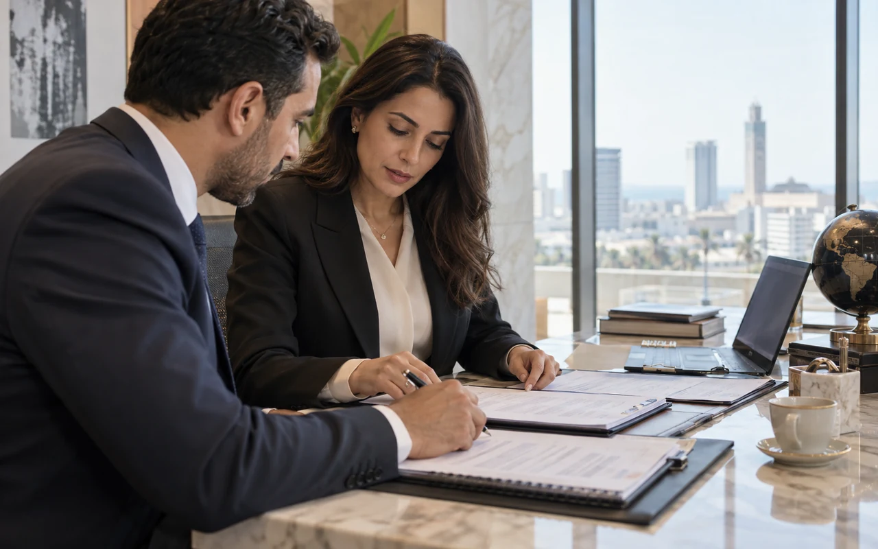 Professionnels vérifiant les documents de distribution des dividendes
