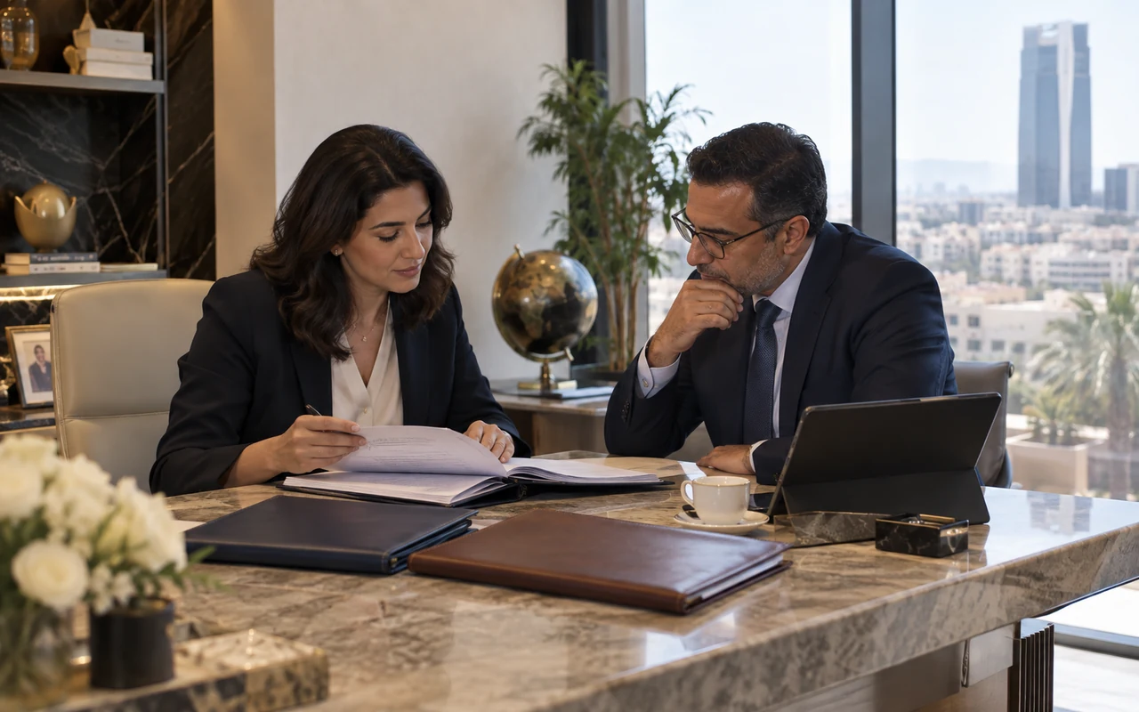 Investisseur et conseillère examinant ses revenus de placements dans une banque
