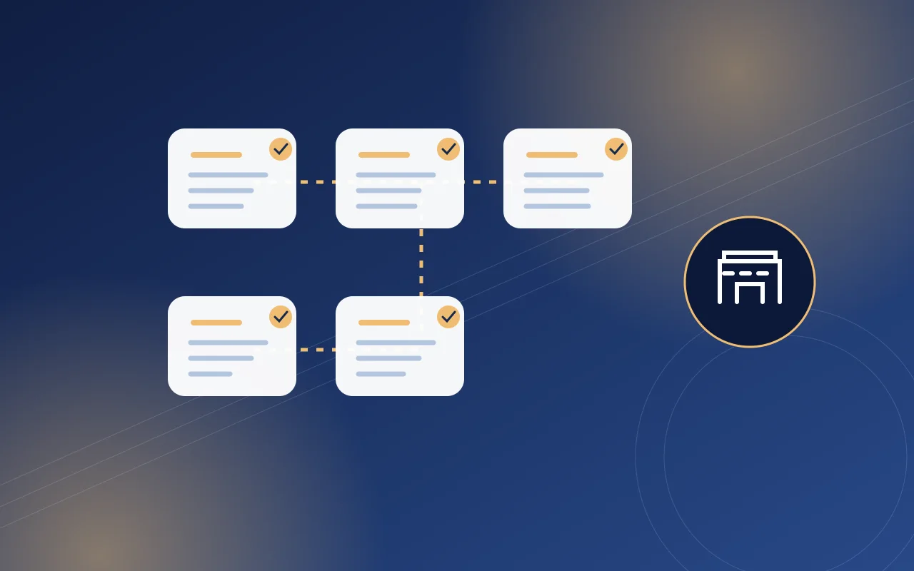 Workflow diagram showing tasks and handoffs between members of a small business